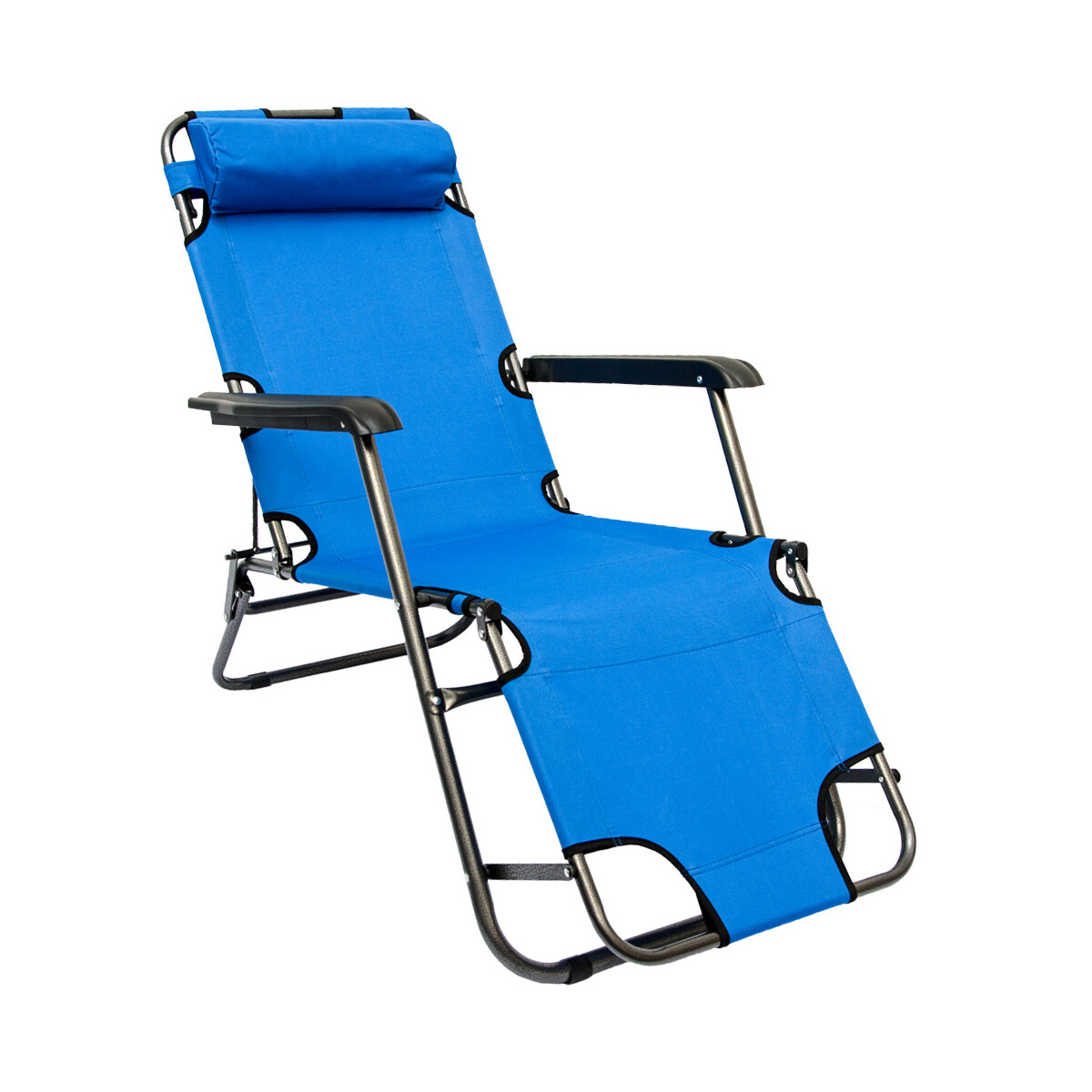 Campingstuhl Liegestuhl Blau 153x60 cm