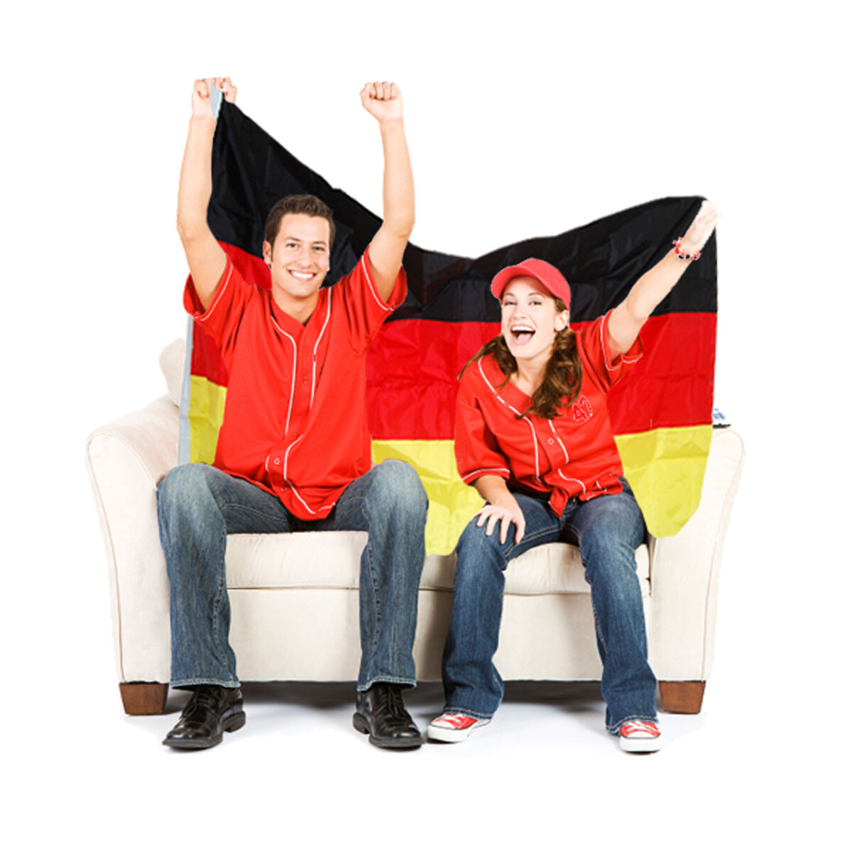 Deutschland-Flagge aus Polyester ~ 145 x 87 cm