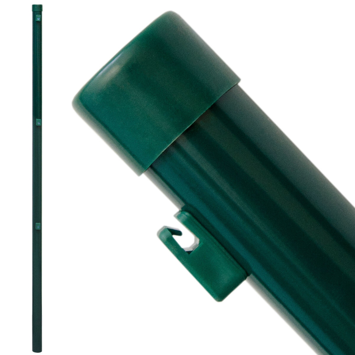200cm Zaunpfahl Ø34mm zum Einbetonieren Grün