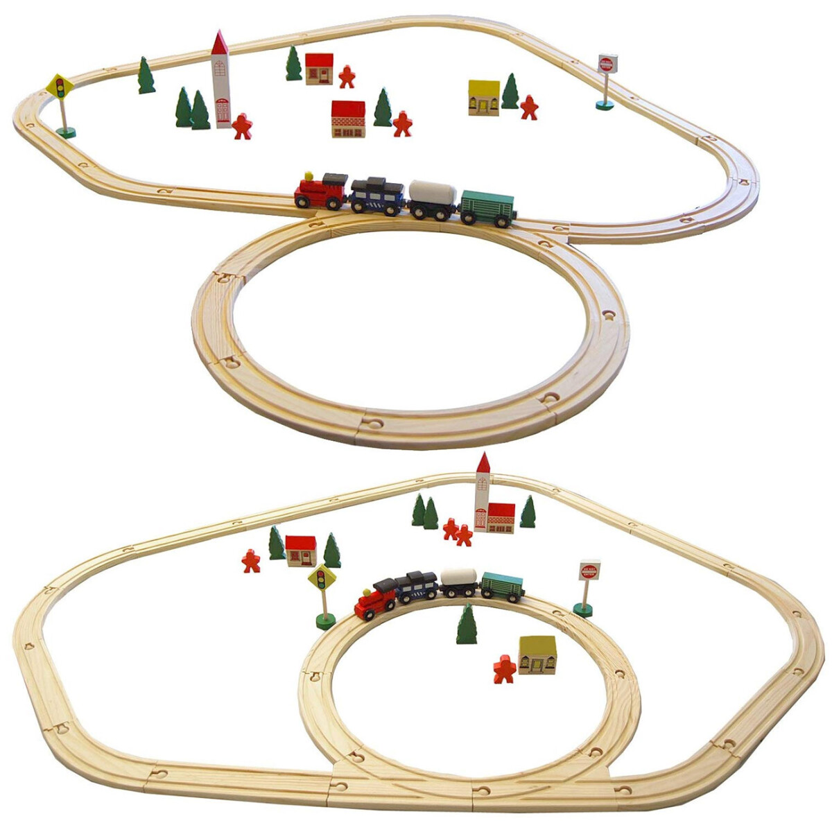 Holzeisenbahn Starter-Set Spielzeug-Eisenbahn 4m lang