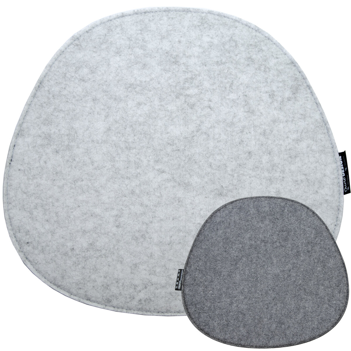 Ovales Filz Sitzkissen zum Wenden Grau 40x37x0,8cm