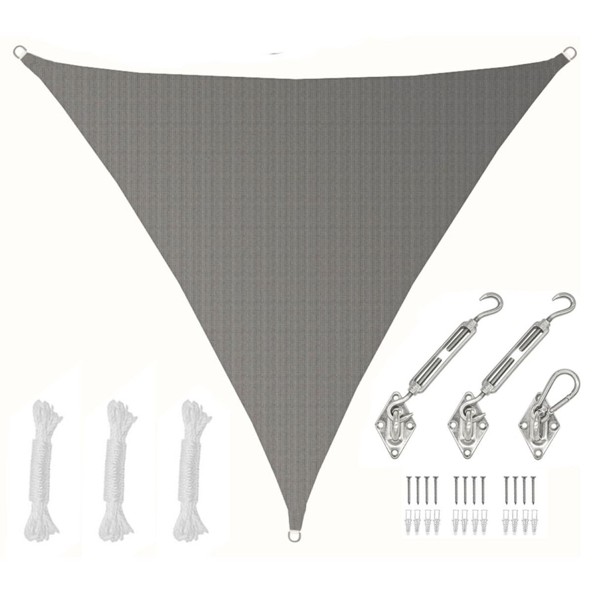 5x5x5m UV Sonnensegel Atmungsaktiv mit Befestigung Grau