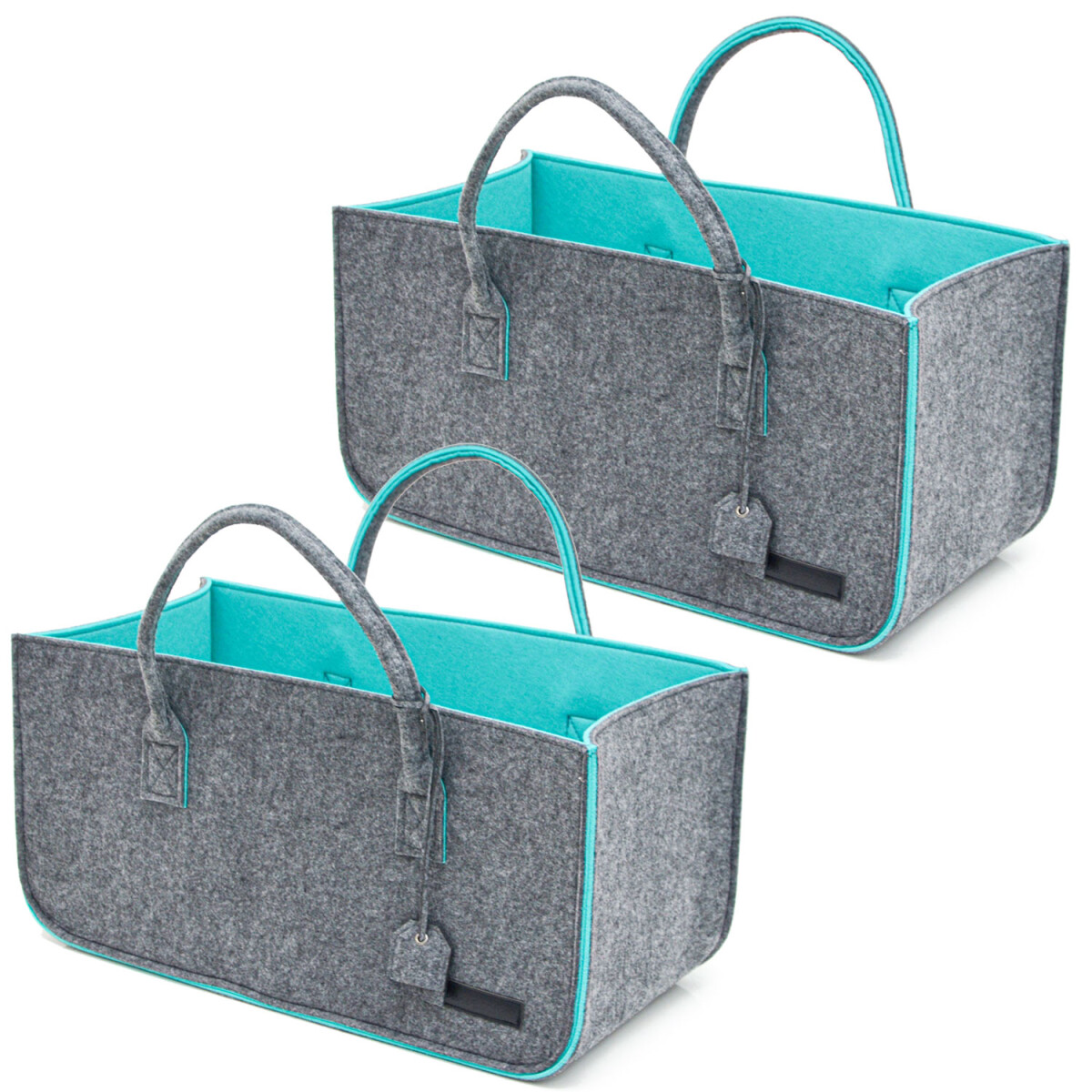 2er Set Filztasche bis 25kg - 50x25x25cm Filz Shopper...