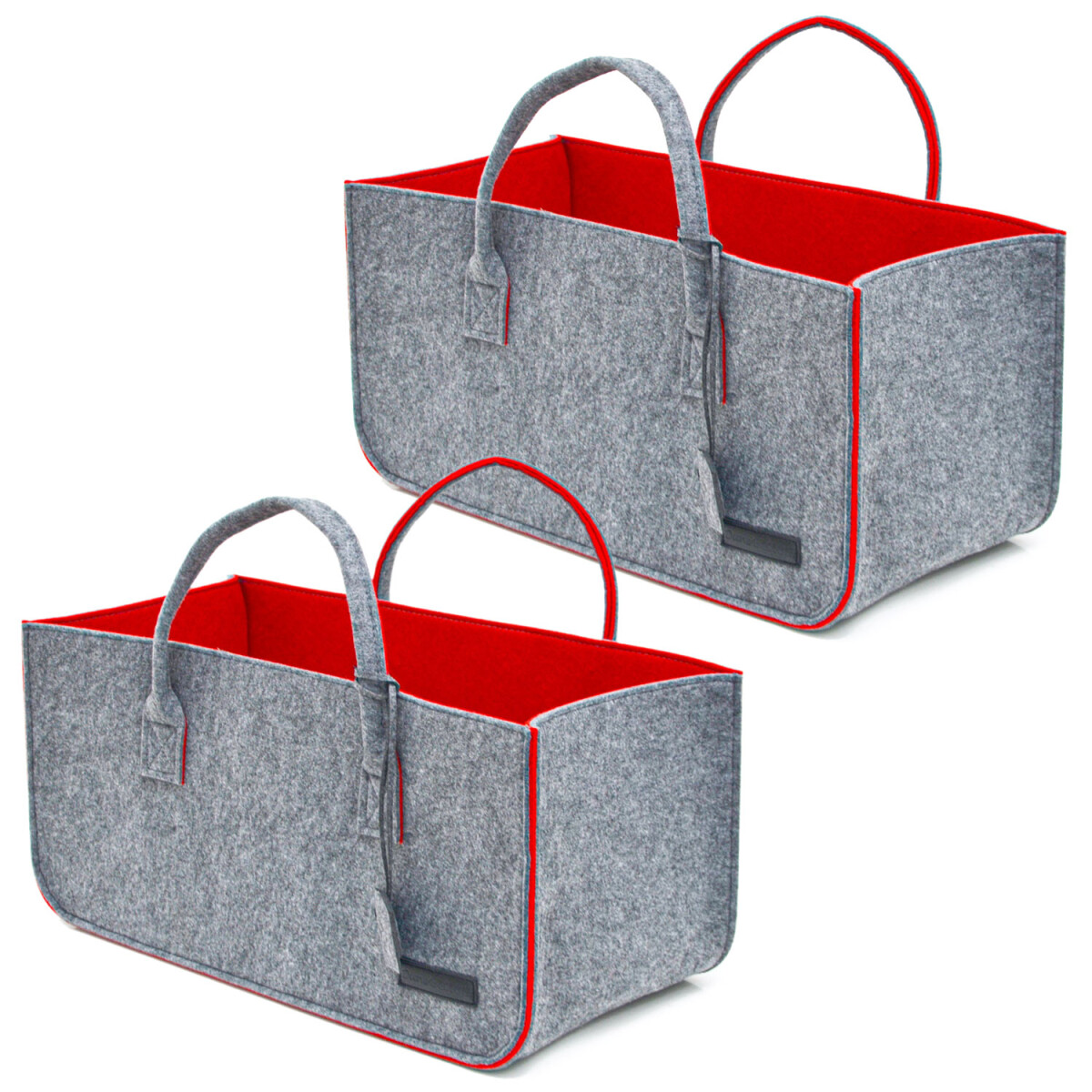 2er Set Filztasche bis 25kg - 50x25x25cm Filz Shopper...