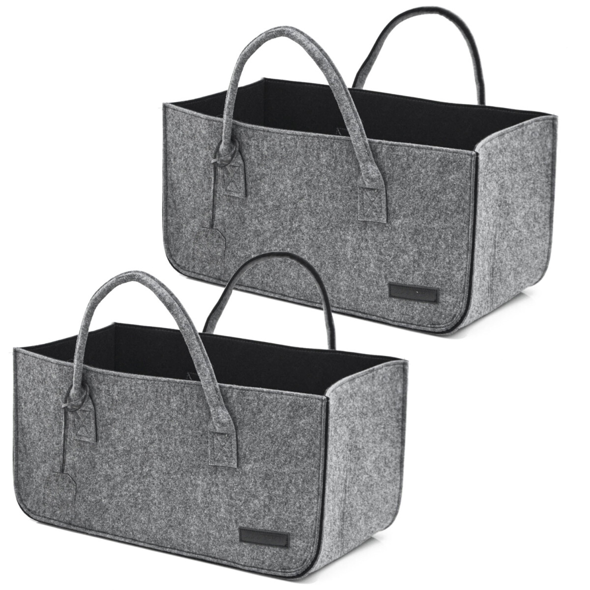 2er Set Filztasche bis 25kg - 50x25x25cm Filz Shopper...