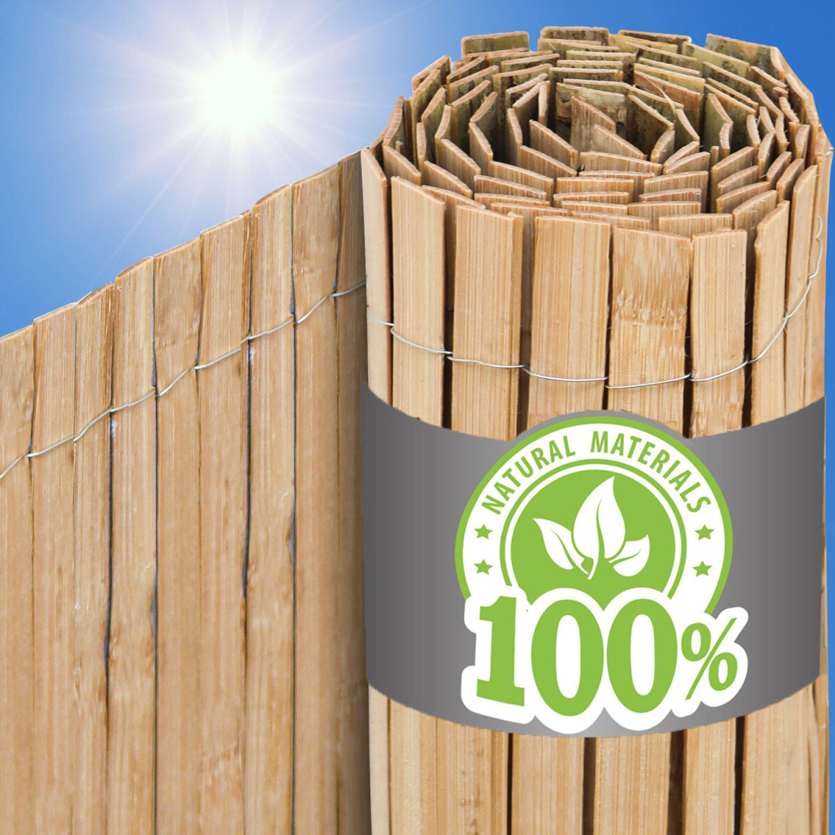 100x600 Bambus Sichtschutz Zaun Balkon Sonnenschutz...